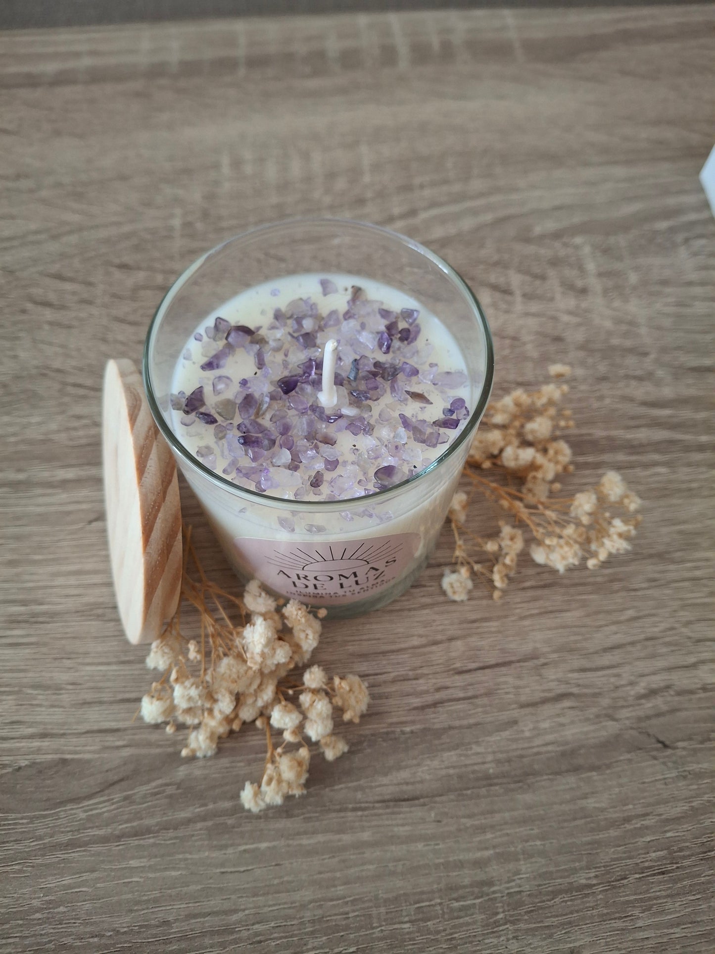 Aromática vela con Amatista